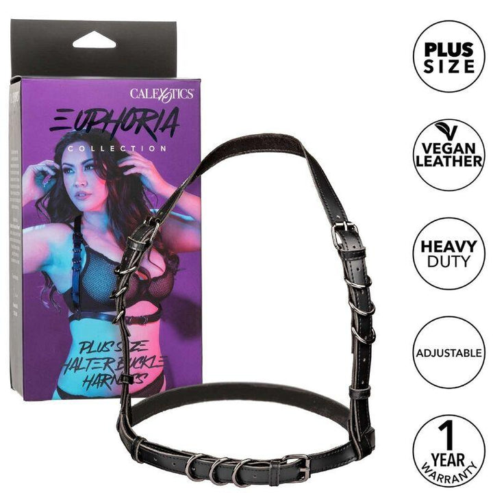 CALEXOTICS - EUPHORIA PLUS SIZE HALTER BUCKLE HARNESS SCHWARZ - INTIM SPACE Online Sexshop