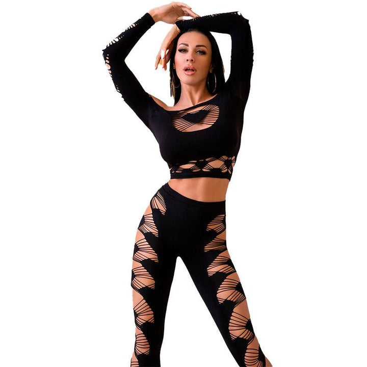 CHILIROSE - CR 4436 TOP - LEGGINS SCHWARZ S/L - INTIM SPACE Online Sexshop