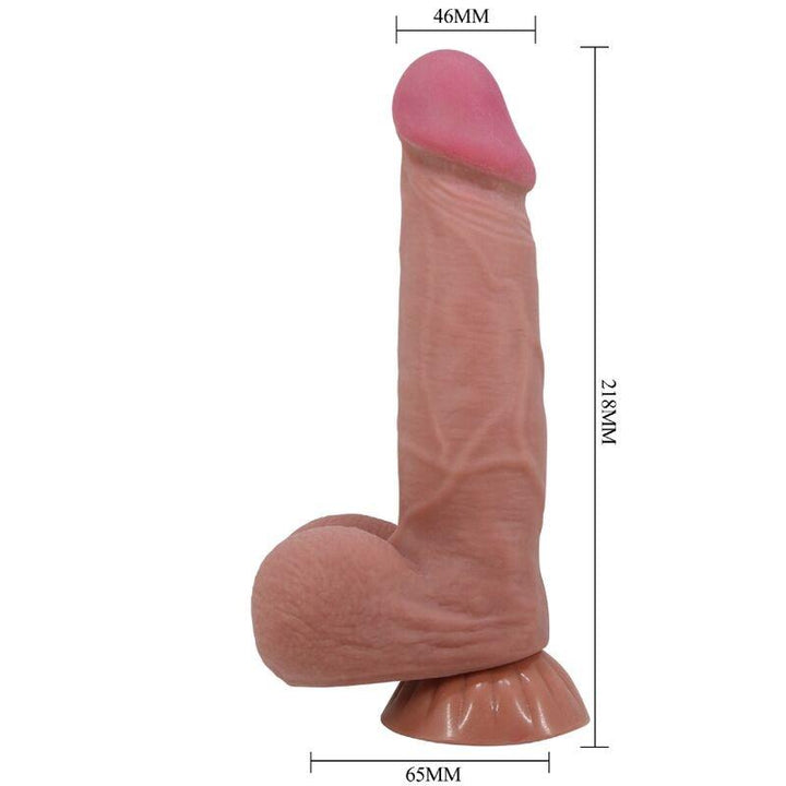 PRETTY LOVE - SLIDING SKIN SERIES REALISTISCHER DILDO MIT GLEITENDEM BRAUNEN HAUT-SAUGNAP 21,8 CM - INTIM SPACE Online Sexshop