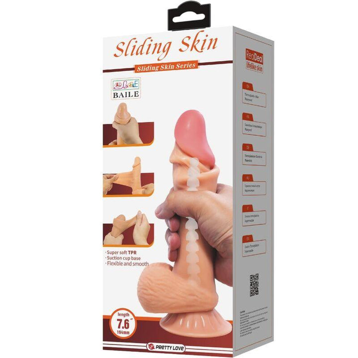 PRETTY LOVE - SLIDING SKIN SERIES REALISTISCHER DILDO MIT SLIDING SKIN SAUGNAPF 19,4 CM - INTIM SPACE Online Sexshop