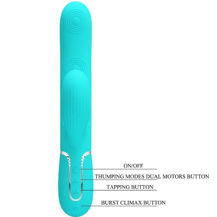 PRETTY LOVE - PERLITA MULTIFUNKTIONS-3-IN-1-G-PUNKT-VIBRATOR AQUA GRÜN - INTIM SPACE Online Sexshop