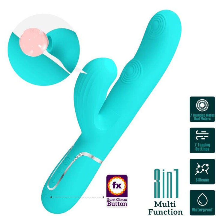 PRETTY LOVE - PERLITA MULTIFUNKTIONS-3-IN-1-G-PUNKT-VIBRATOR AQUA GRÜN - INTIM SPACE Online Sexshop