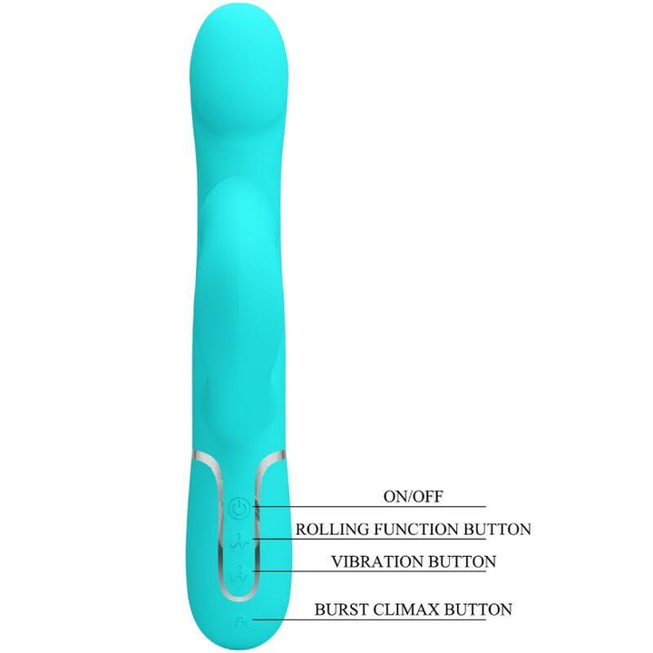 PRETTY LOVE - RABBIT VIBRATOR PEARLS AQUA GREEN - INTIM SPACE Online Sexshop