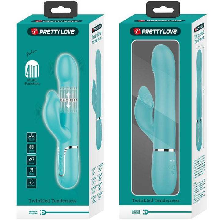 PRETTY LOVE - RABBIT VIBRATOR PEARLS AQUA GREEN - INTIM SPACE Online Sexshop