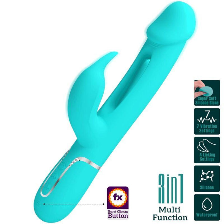 PRETTY LOVE - DEJON RABBIT VIBRATOR - IN - MULTIFUNKTIONS-AQUAGRÜN - INTIM SPACE Online Sexshop