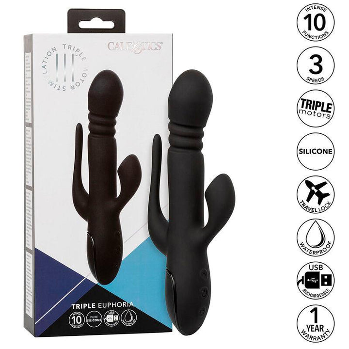 CALEXOTICS - VIBRATOR TRIPLE EUPHORIA SCHWARZ - INTIM SPACE Online Sexshop