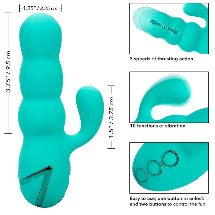 CALEXOTICS - DEL MAR DIVA VIBRATOR RABBIR AQUA GRÜN VON CALIFORNIA DREAMING - INTIM SPACE Online Sexshop