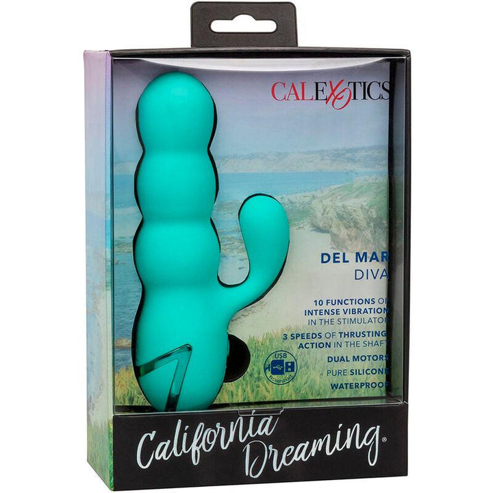 CALEXOTICS - DEL MAR DIVA VIBRATOR RABBIR AQUA GRÜN VON CALIFORNIA DREAMING - INTIM SPACE Online Sexshop