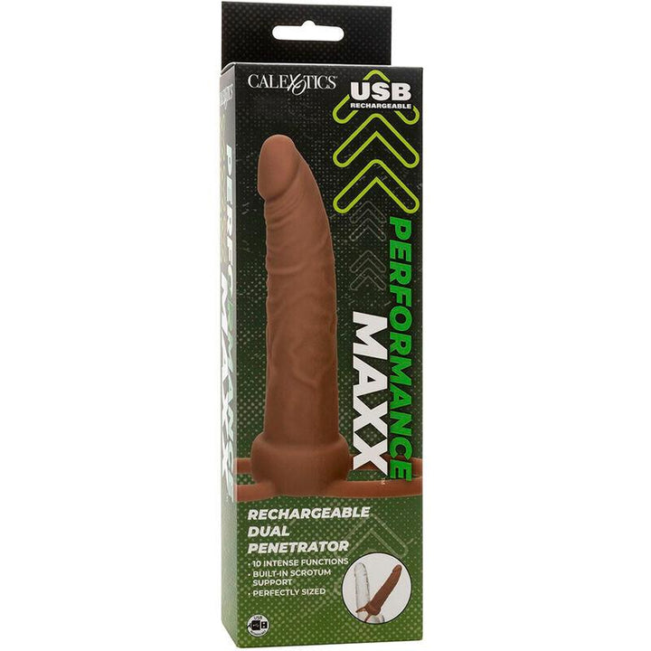 CALEXOTICS - PERFORMANCE MAXX WIEDERAUFLADBARER DUAL-PENETRATOR, BRAUN - INTIM SPACE Online Sexshop