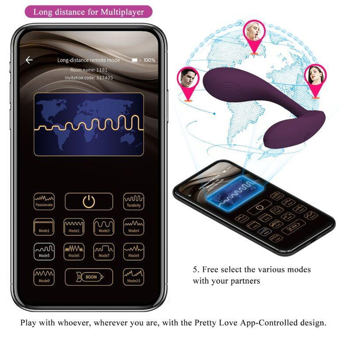 PRETTY LOVE - BAIRD G-SPOT 12 VIBRATIONEN WIEDERAUFLADBAR LILA APP - INTIM SPACE Online Sexshop