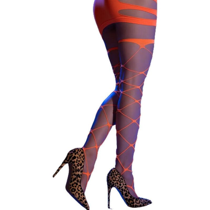 CHILIROSE - CR 4706 CABARET STRUMPFHOSE ORANGE S/M - INTIM SPACE Online Sexshop