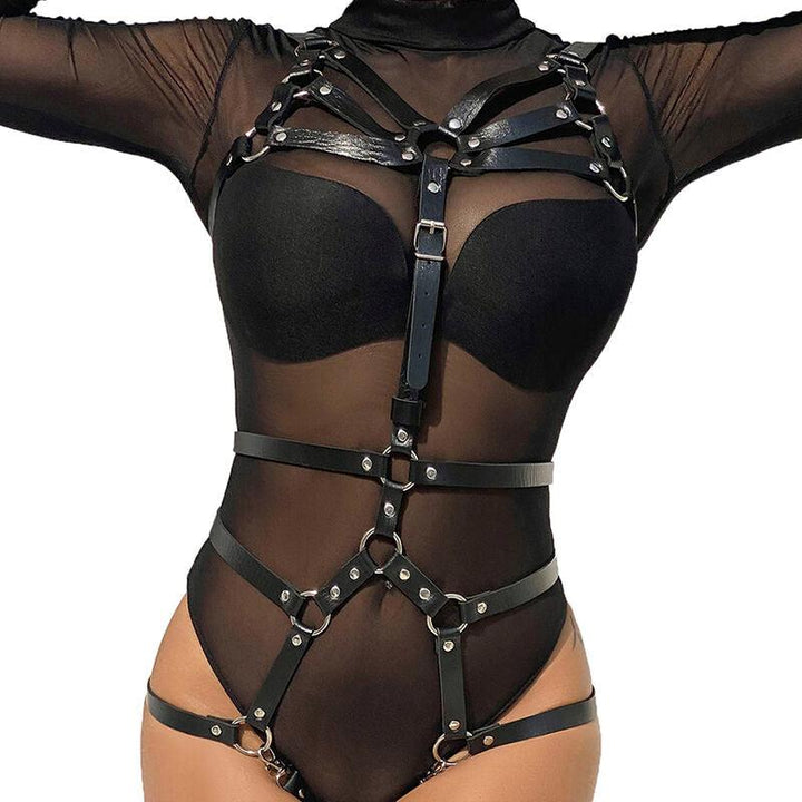 SUBBLIME - KÖRPERHARNESS VERSTELLBARE RIEMEN LEDER SCHWARZ EINE GRÖSSE - INTIM SPACE Online Sexshop