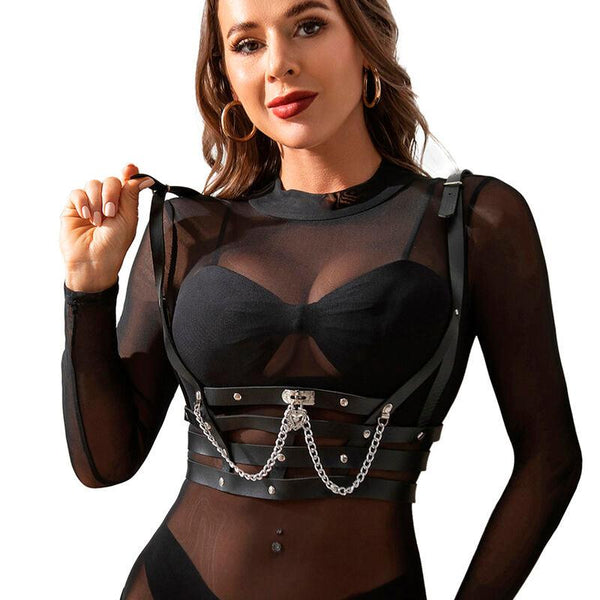 SUBBLIME - KORSETT HARNESS MIT KETTE DETAIL EINE GRÖSSE - INTIM SPACE Online Sexshop