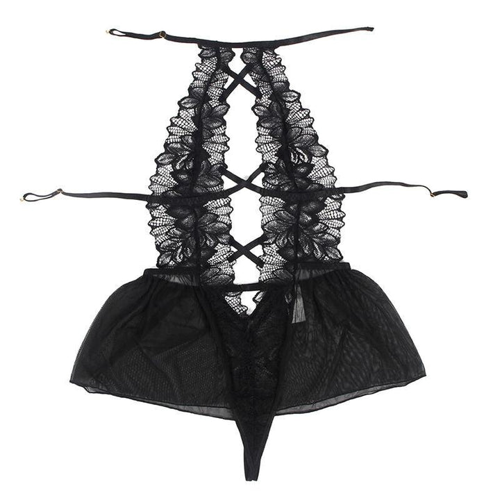 SUBBLIME - TEDDY-HALTER-NECK-BARE-BACK-SPITZE SCHWARZ L/XL - INTIM SPACE Online Sexshop