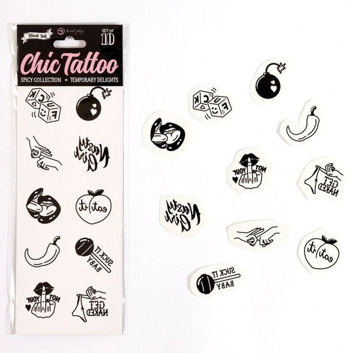 SECRET PLAY - SET MIT 10 TEMPORREN TATTOOS AUS DER SPICY COLLECTION - INTIM SPACE Online Sexshop