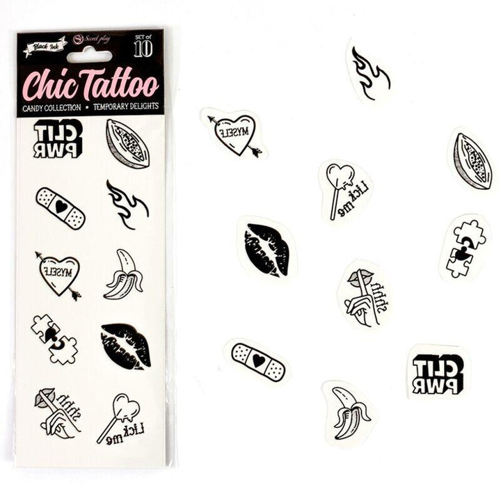 SECRET PLAY - SET MIT 10 TEMPORREN TATTOOS AUS DER CANDY COLLECTION - INTIM SPACE Online Sexshop