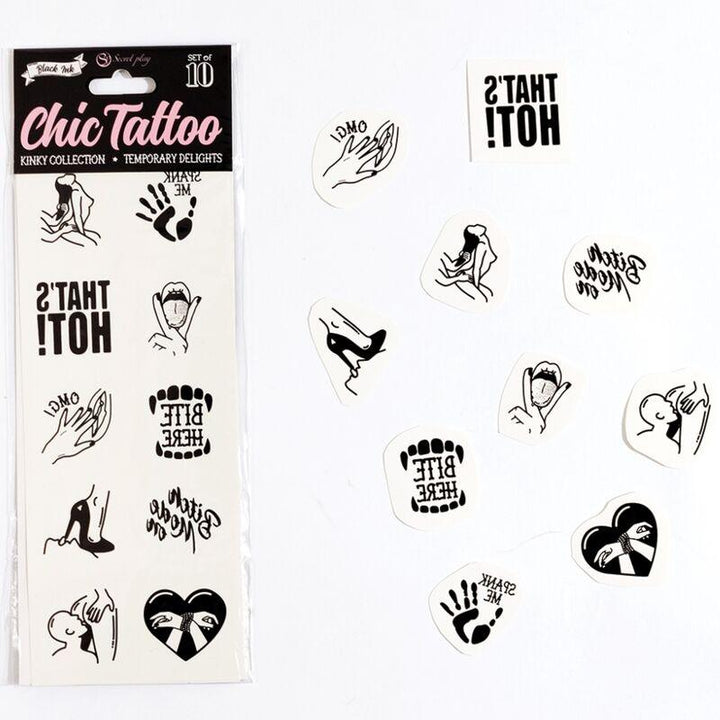 SECRET PLAY - SET MIT 10 TEMPORREN TATTOOS DER KINKY COLLECTION - INTIM SPACE Online Sexshop