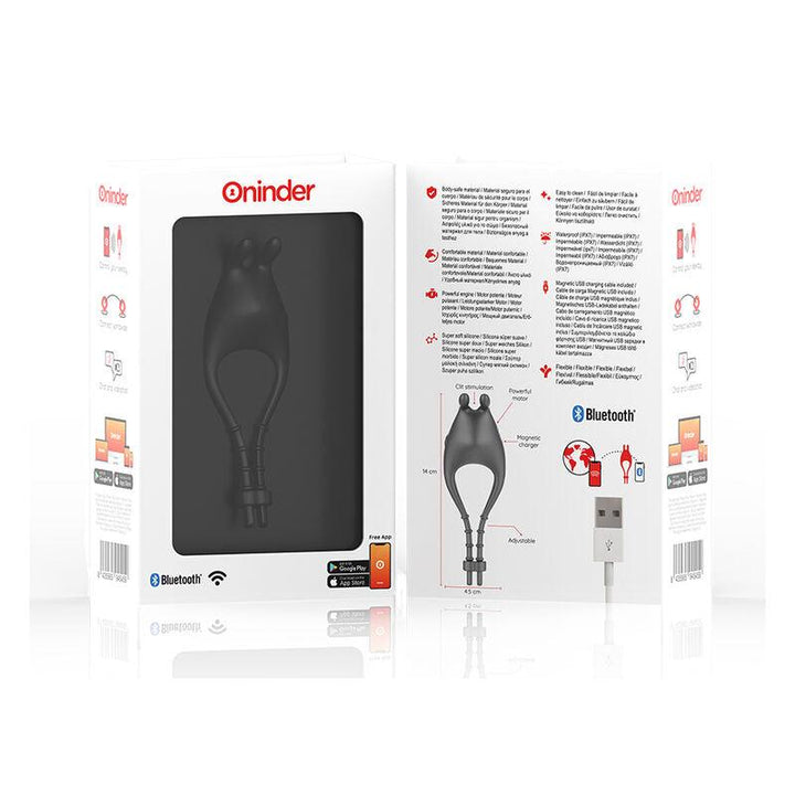 ONINDER - PAMPA WIEDERAUFLADBARER EINSTELLBARER VIBRATORRING MIT KLITORISSTIMULATOR 10 GESCHWINDIGKEITEN - KOSTENLOSE APP - INTIM SPACE Online Sexshop