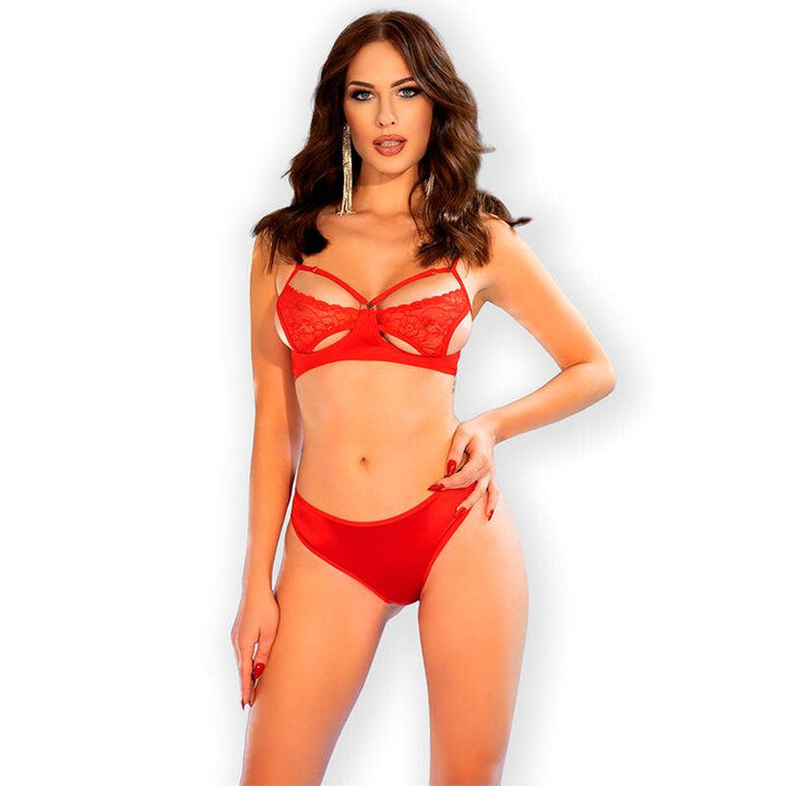 CHILIROSE - CR 4676 SET ZWEI TEILE ROT M - INTIM SPACE Online Sexshop