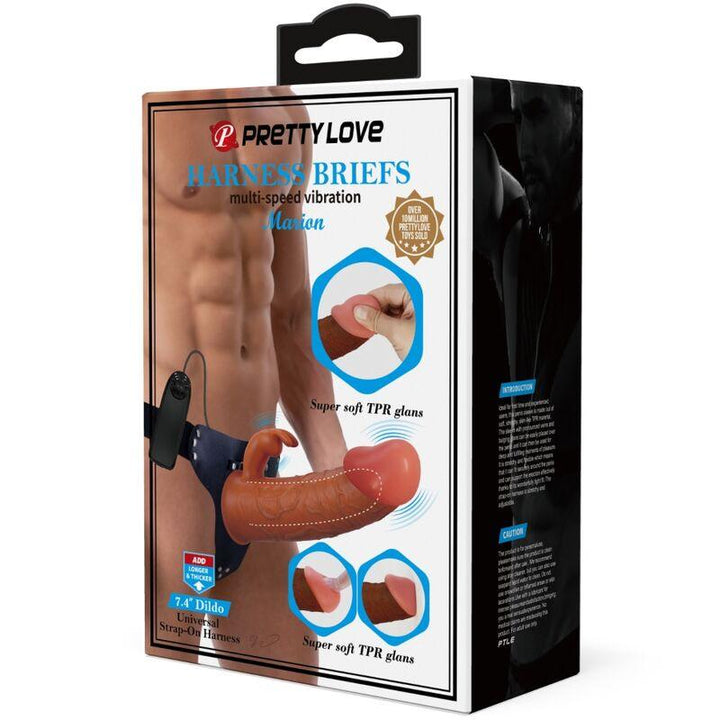 PRETTY LOVE - MARION HARNESS UNIVERSAL SLIP MIT VIBRATIONSDILDO 19 CM BRAUN - INTIM SPACE Online Sexshop