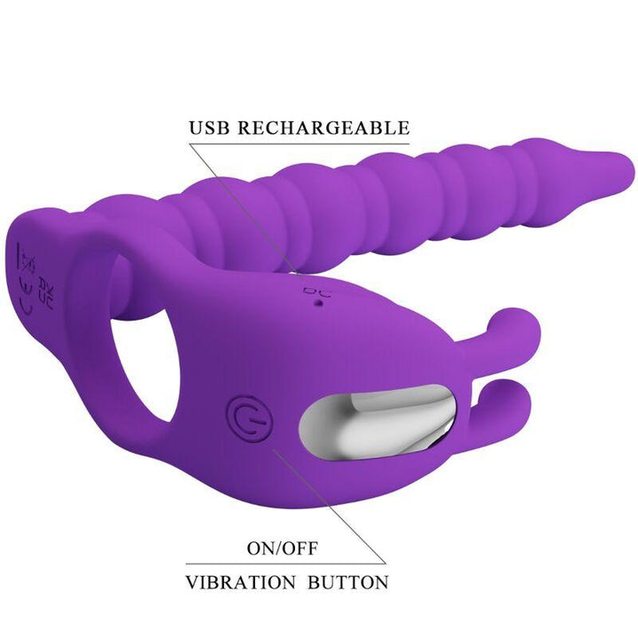 PRETTY LOVE - BLACKNEY PENISRINGE MIT VIBRATOR-PLUG - INTIM SPACE Online Sexshop