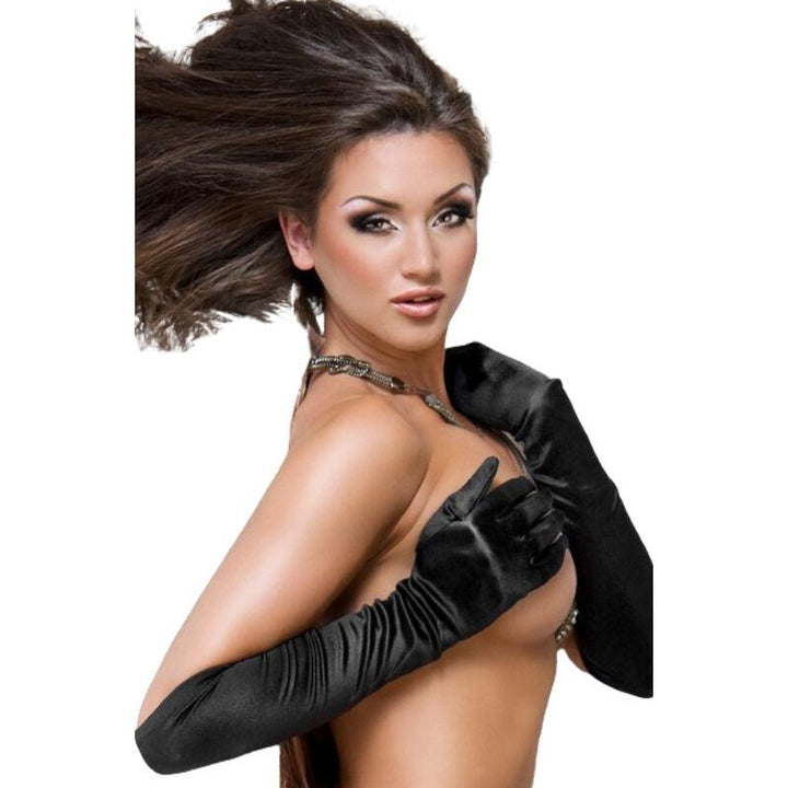 CHILIROSE - CR 3192 HANDSCHUHE SCHWARZ SATIN - INTIM SPACE Online Sexshop