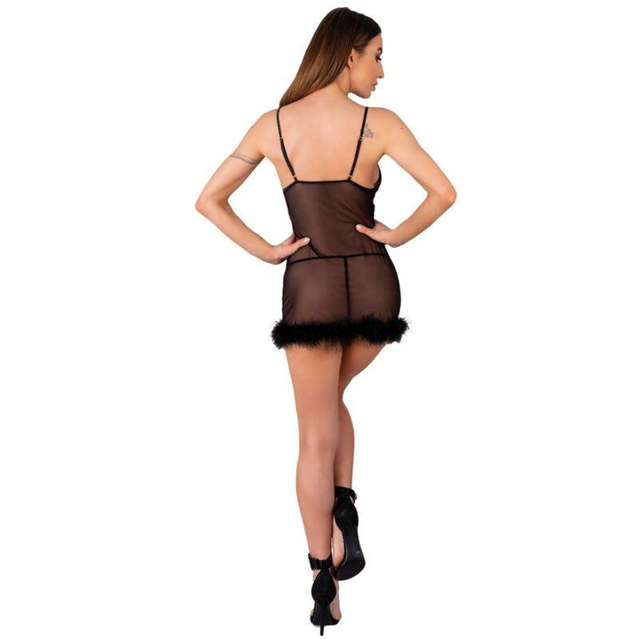 LIVCO CORSETTI FASHION - ZERUNAM SET BABYDOLL - SCHWARZER TANGA - INTIM SPACE Online Sexshop