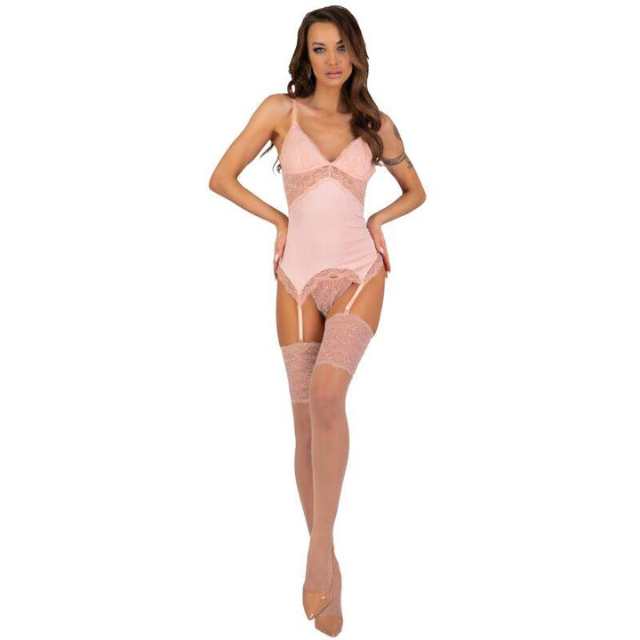 LIVCO CORSETTI FASHION - PERSINNE PEACH SET KORSET - HÖSCHEN - STRÜMPFE - INTIM SPACE Online Sexshop