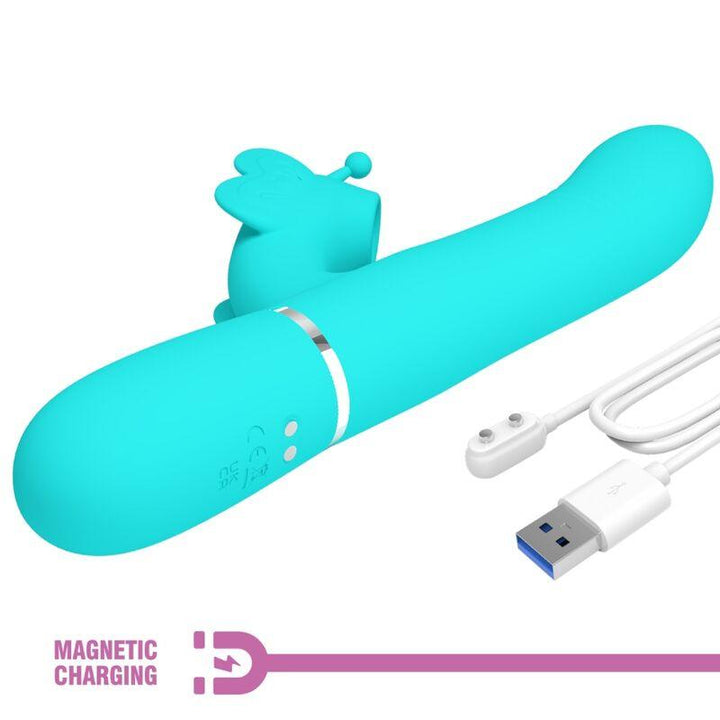 PRETTY LOVE - MULTIFUNKTIONS-KANINCHENVIBRATOR - IN - SCHMETTERLING AQUAGRÜN - INTIM SPACE Online Sexshop