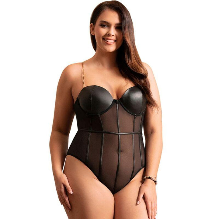 SUBBLIME - SCHWARZER BODY MIT KETTEN-HOSENTRGERN L/XL - INTIM SPACE Online Sexshop