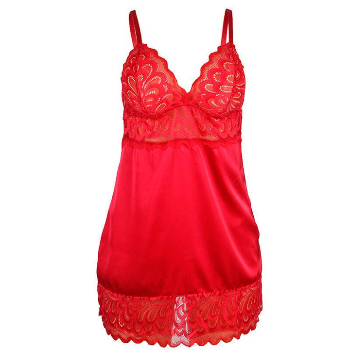 SUBBLIME - SATIN-BABYDOLL MIT SPITZE ROT S/M - INTIM SPACE Online Sexshop