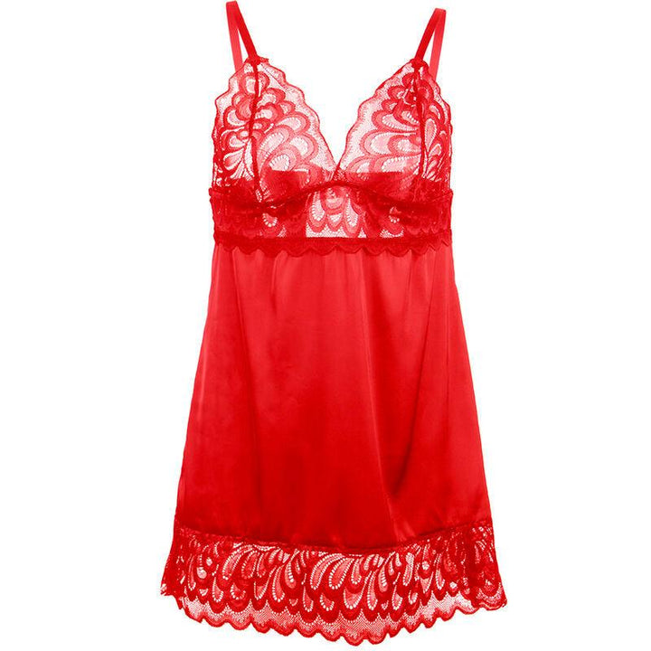 SUBBLIME - SATIN BABYDOLL MIT SPITZE ROT L/XL - INTIM SPACE Online Sexshop