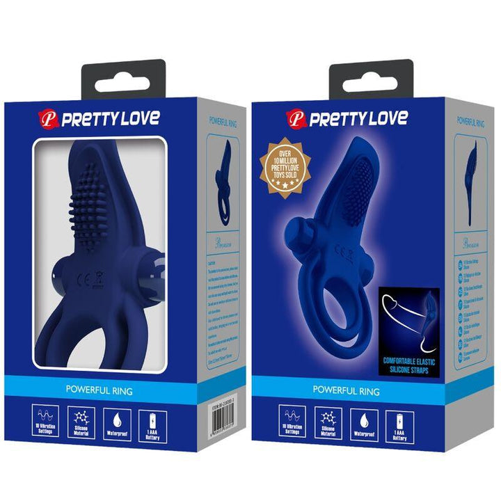 PRETTY LOVE - BRONSON DOPPELRING MIT VIBRATION BLAU - INTIM SPACE Online Sexshop