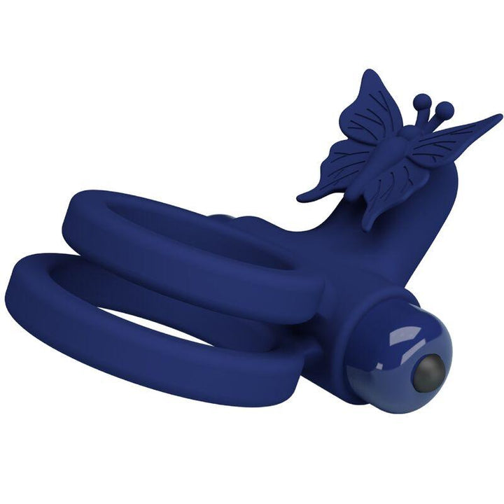 PRETTY LOVE - JAMELE DOPPELRING MIT VIBRATION - SCHMETTERLINGSTIMULATOR BLAU - INTIM SPACE Online Sexshop