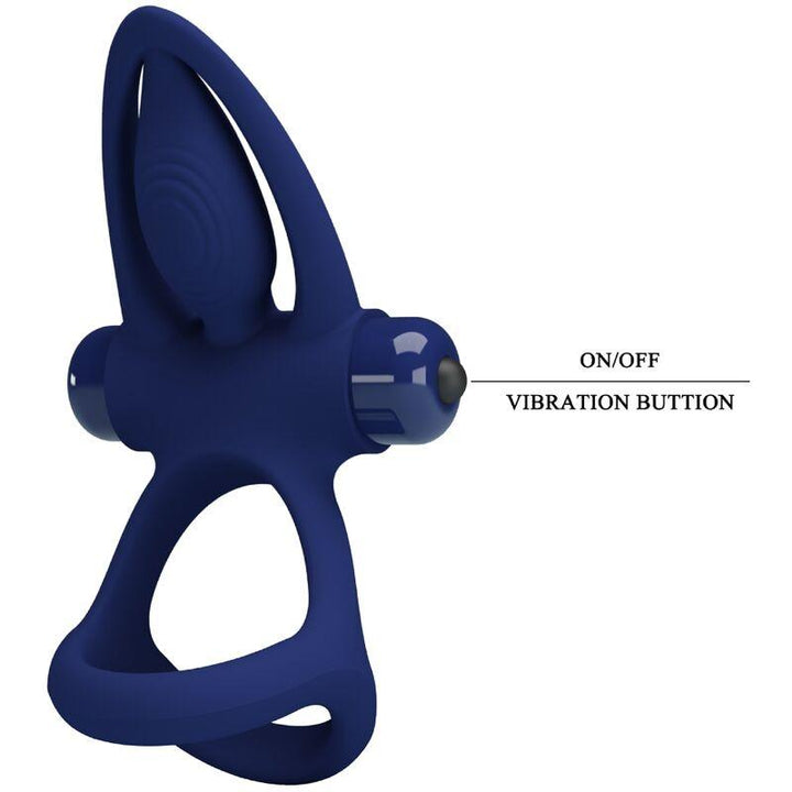 PRETTY LOVE - MAT DOPPELRING MIT VIBRATION - STIMULATOR BLAU - INTIM SPACE Online Sexshop