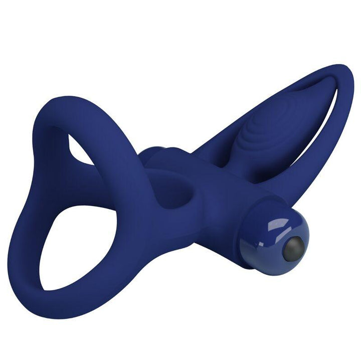 PRETTY LOVE - MAT DOPPELRING MIT VIBRATION - STIMULATOR BLAU - INTIM SPACE Online Sexshop