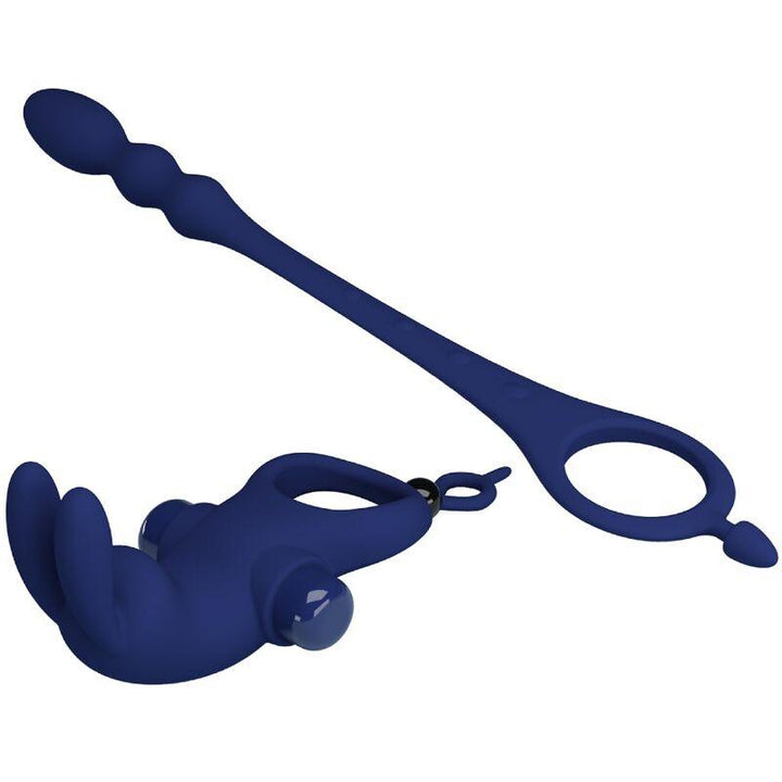 PRETTY LOVE - AYAD RABBIT VIBRATORRING MIT STECKER BLAU - INTIM SPACE Online Sexshop