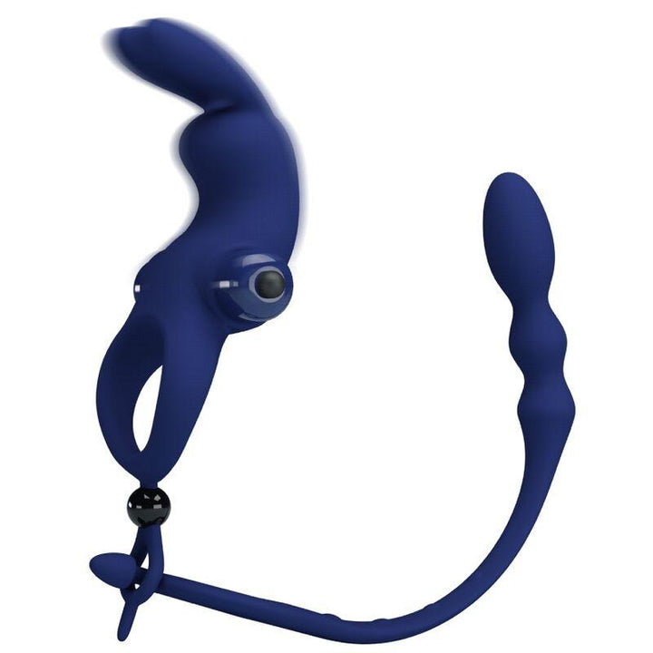 PRETTY LOVE - AYAD RABBIT VIBRATORRING MIT STECKER BLAU - INTIM SPACE Online Sexshop