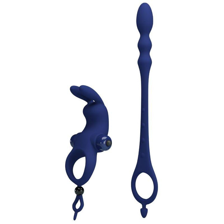 PRETTY LOVE - AYAD RABBIT VIBRATORRING MIT STECKER BLAU - INTIM SPACE Online Sexshop