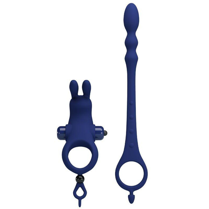 PRETTY LOVE - AYAD RABBIT VIBRATORRING MIT STECKER BLAU - INTIM SPACE Online Sexshop