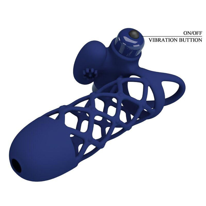 PRETTY LOVE - GIANN VIBRATORRING MIT SILIKONHÜLLE BLAU - INTIM SPACE Online Sexshop