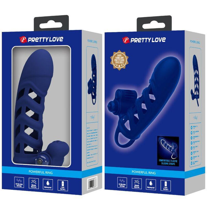 PRETTY LOVE - ALTAF VIBRATORRING MIT SILIKONHÜLLE BLAU - INTIM SPACE Online Sexshop