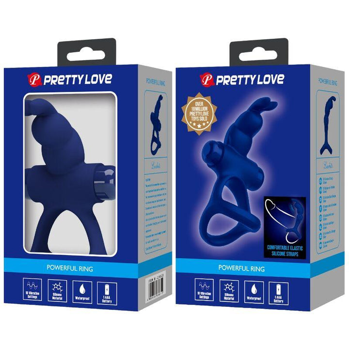 PRETTY LOVE - LUCHITO DOPPELVIBRIERENDER RING KANINCHEN BLAU - INTIM SPACE Online Sexshop