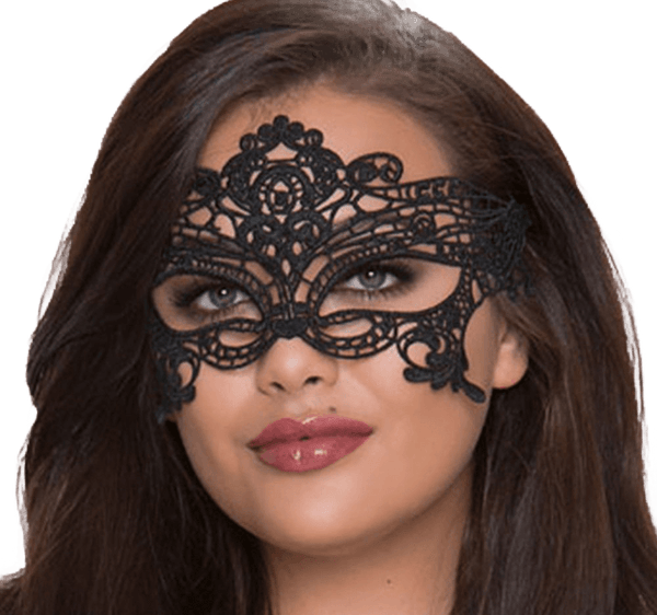 QUEEN LINGERIE - BREITE SCHWARZE SPITZENMASKE - INTIM SPACE Online Sexshop