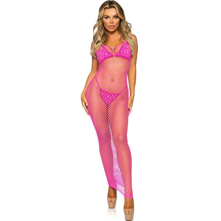 LEG AVENUE - LANGES NETZKLEID PINK EINE GRÖSSE - INTIM SPACE Online Sexshop