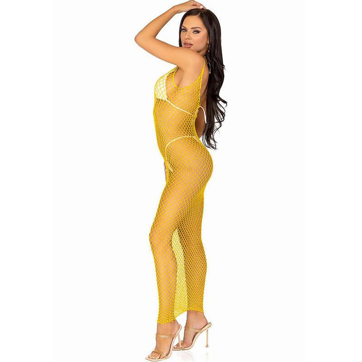 LEG AVENUE - LANGES NETZKLEID GELB EINE GRÖSSE - INTIM SPACE Online Sexshop