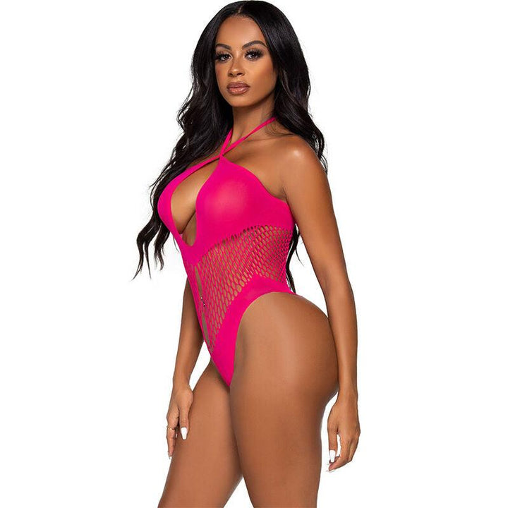 LEG AVENUE - BODYSUIT MIT OFFENEM UND GEKREUZTEM AUSSCHNITT, PINK - INTIM SPACE Online Sexshop