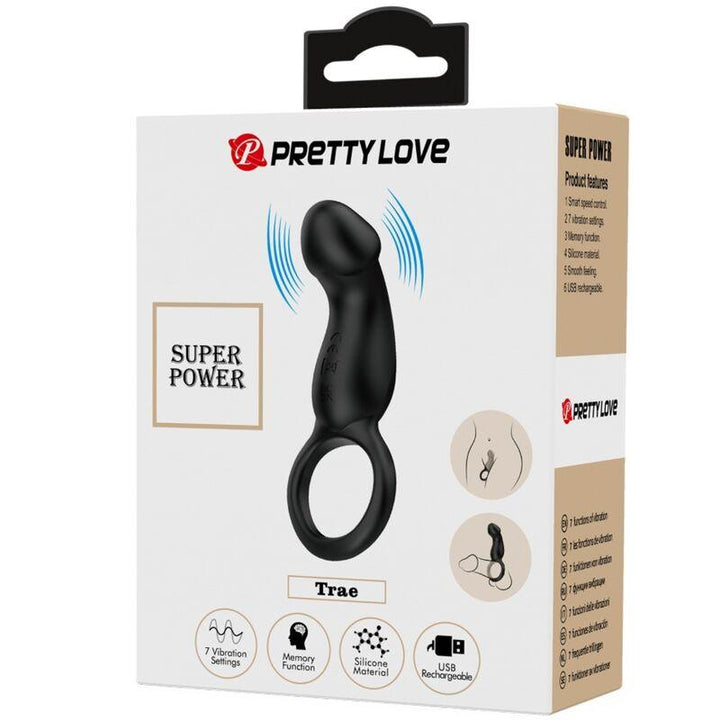 PRETTY LOVE - TRAE VIBRATIONSRING MIT SCHWARZEM STIMULATOR - INTIM SPACE Online Sexshop