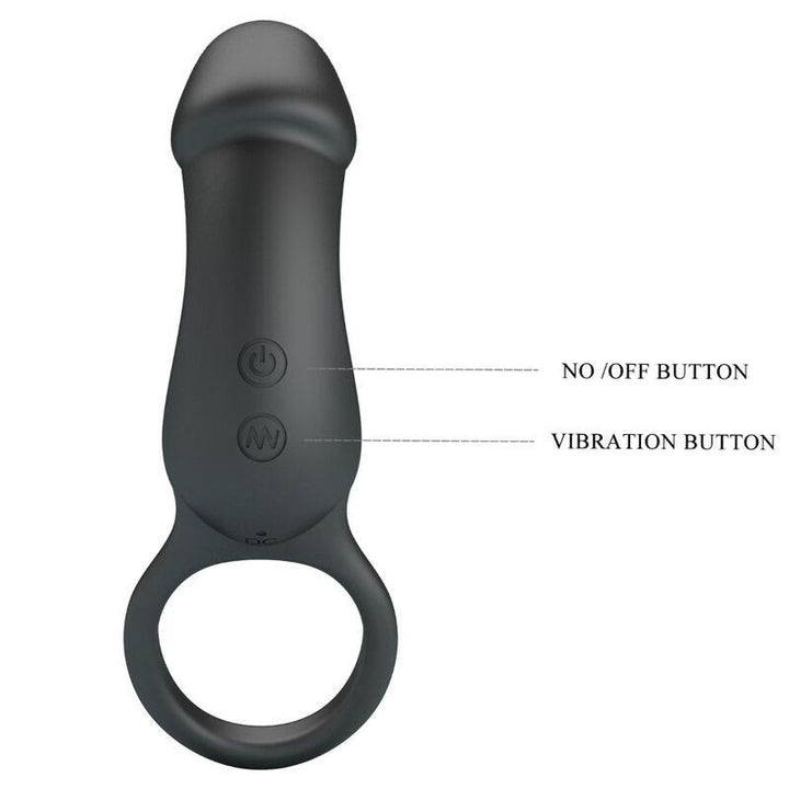 PRETTY LOVE - TRAE VIBRATIONSRING MIT SCHWARZEM STIMULATOR - INTIM SPACE Online Sexshop