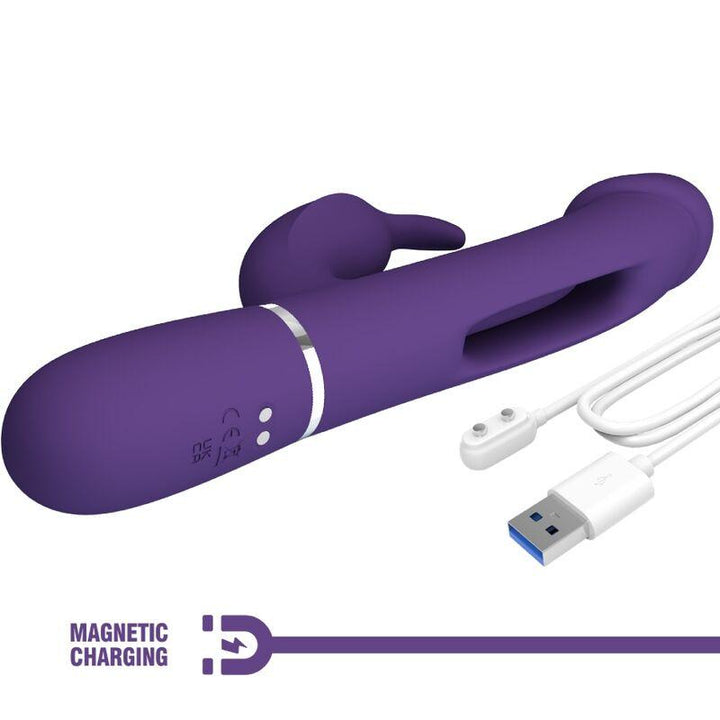 PRETTY LOVE - KAMPAS RABBIT - IN - MULTIFUNKTIONSVIBRATOR MIT ZUNGE VIOLETT - INTIM SPACE Online Sexshop